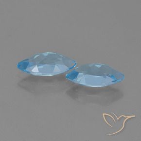 Gemas de Topacio Azul Suizo natural de 2.65 ct, Marquesa, VVS-VS