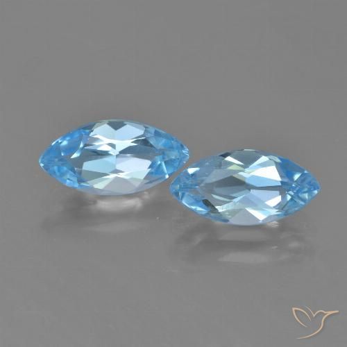 2.60ctw Natural Azul Suizo Topacio, Marquesa, VVS-VS