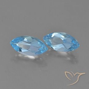 Gemas de Topacio Azul Suizo natural de 2.60 ct, Marquesa, VVS-VS