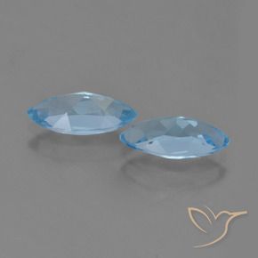 Gemas de Topacio Azul Suizo natural de 2.60 ct, Marquesa, VVS-VS