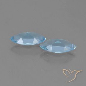 Gemas de Topacio Azul Cielo natural de 2.43 ct, Marquesa, VVS-VS