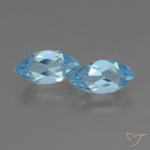 2.48ctw Natural Azul Suizo Topacio, Marquesa, VVS-VS