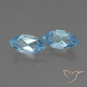 Gemas de Topacio Azul Suizo natural de 2.48 ct, Marquesa, VVS-VS