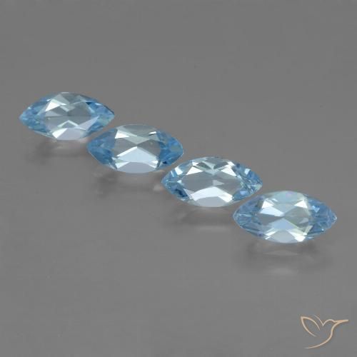 5.15ctw Natural Azul Cielo Topacio, Marquesa, VVS-VS