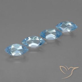 Gemas de Topacio Azul Cielo natural de 5.15 ct, Marquesa, VVS-VS