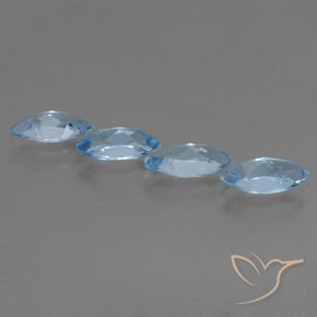 Gemas de Topacio Azul Cielo natural de 5.15 ct, Marquesa, VVS-VS