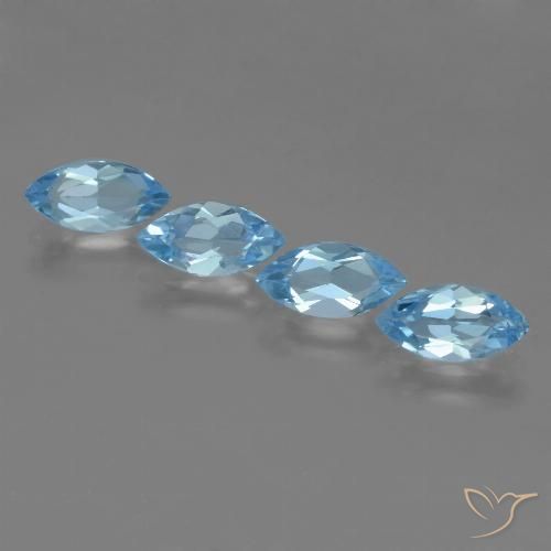 4.52ctw Natural Azul Cielo Topacio, Marquesa, VVS-VS