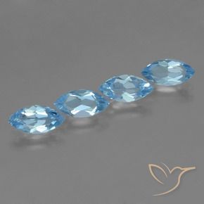 Gemas de Topacio Azul Cielo natural de 4.52 ct, Marquesa, VVS-VS
