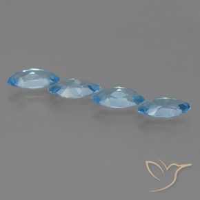 Gemas de Topacio Azul Cielo natural de 4.52 ct, Marquesa, VVS-VS
