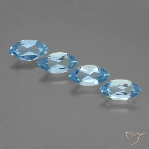 4.98ctw Natural Azul Cielo Topacio, Marquesa, VVS-VS