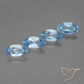 Gemas de Topacio Azul Cielo natural de 4.98 ct, Marquesa, VVS-VS