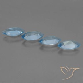 Gemas de Topacio Azul Cielo natural de 4.98 ct, Marquesa, VVS-VS