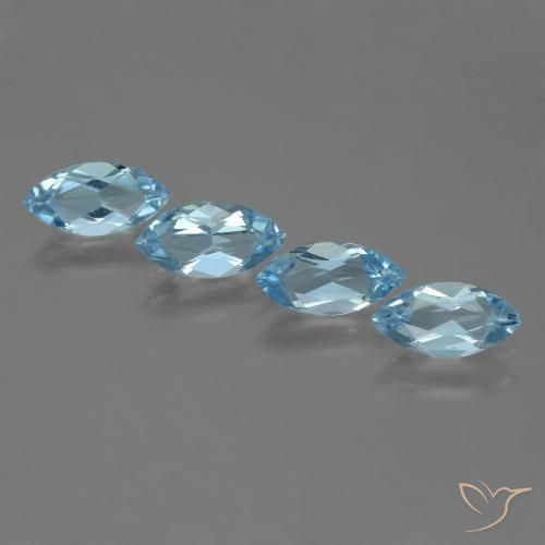 4.57ctw Natural Azul Cielo Topacio, Marquesa, VVS-VS