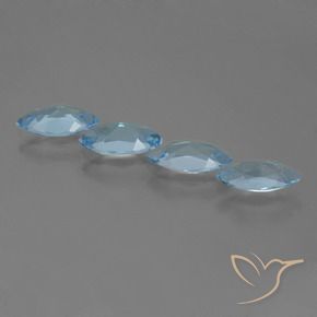 Gemas de Topacio Azul Cielo natural de 4.57 ct, Marquesa, VVS-VS