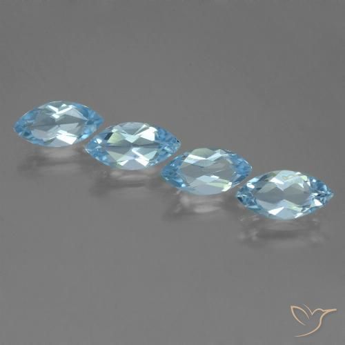 4.90ctw Natural Azul Suizo Topacio, Marquesa, VVS-VS
