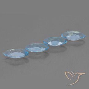 Gemas de Topacio Azul Suizo natural de 4.05 ct, Marquesa, VVS-VS