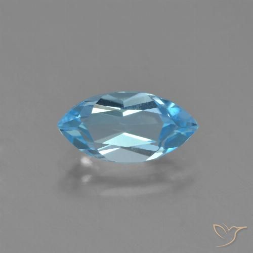 1.34ct Natural Azul Cielo Topacio, Marquesa, VVS-VS
