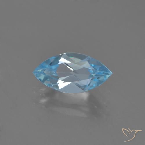 Topacio Azul Suizo natural de 1.31 ct, Marquesa, VVS-VS