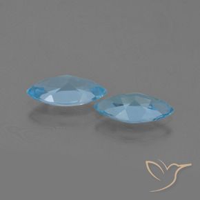 Gemas de Topacio Azul Suizo natural de 2.29 ct, Marquesa, VVS-VS