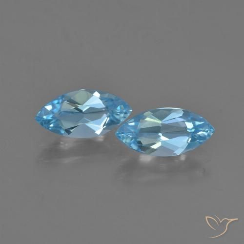 2.45ctw Natural Azul Cielo Topacio, Marquesa, VVS-VS
