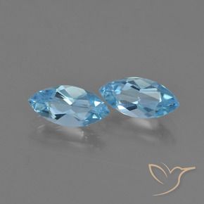 Gemas de Topacio Azul Cielo natural de 2.45 ct, Marquesa, VVS-VS