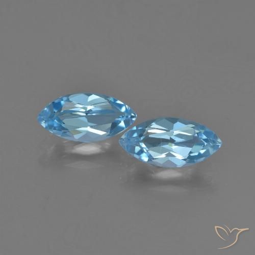 2.41ctw Natural Azul Suizo Topacio, Marquesa, VVS-VS