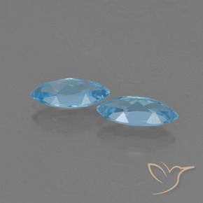 Gemas de Topacio Azul Suizo natural de 2.41 ct, Marquesa, VVS-VS