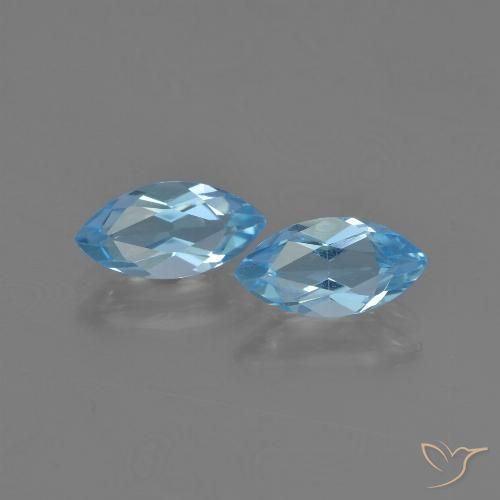 2.41ctw Natural Azul Suizo Topacio, Marquesa, VVS-VS
