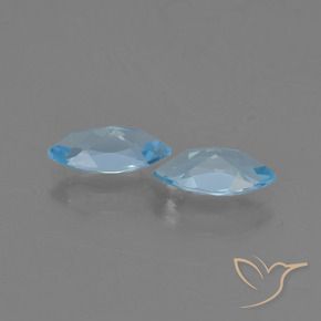 Gemas de Topacio Azul Suizo natural de 2.41 ct, Marquesa, VVS-VS
