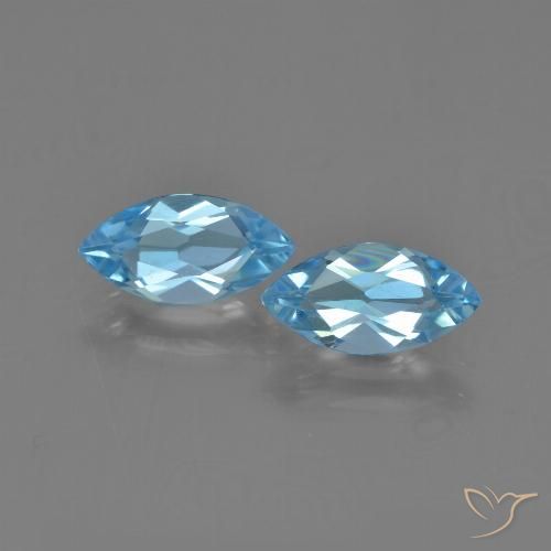 2.48ctw Natural Azul Suizo Topacio, Marquesa, VVS-VS