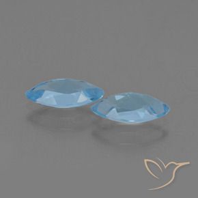 Gemas de Topacio Azul Suizo natural de 2.48 ct, Marquesa, VVS-VS