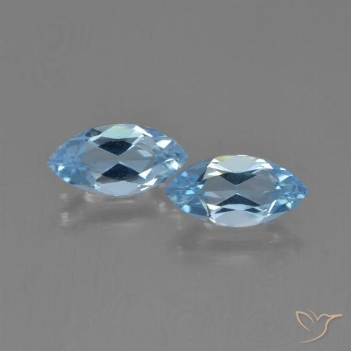 2.61ctw Natural Azul Cielo Topacio, Marquesa, VVS-VS