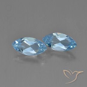 Gemas de Topacio Azul Cielo natural de 2.61 ct, Marquesa, VVS-VS