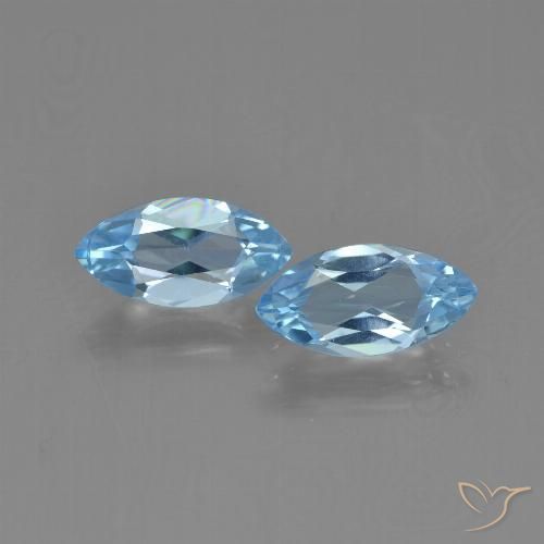 2.44ctw Natural Azul Cielo Topacio, Marquesa, VVS-VS