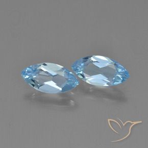Gemas de Topacio Azul Cielo natural de 2.44 ct, Marquesa, VVS-VS