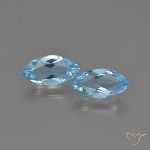 2.25ctw Natural Azul Cielo Topacio, Marquesa, VVS-VS