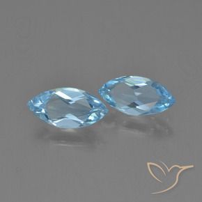 Gemas de Topacio Azul Cielo natural de 2.25 ct, Marquesa, VVS-VS