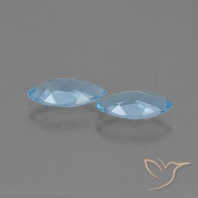 Gemas de Topacio Azul Cielo natural de 2.25 ct, Marquesa, VVS-VS