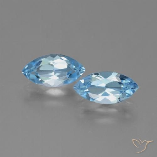 2.71ctw Natural Azul Suizo Topacio, Marquesa, VVS-VS