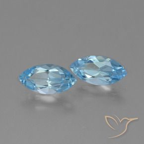 Gemas de Topacio Azul Suizo natural de 2.71 ct, Marquesa, VVS-VS