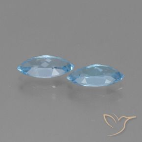 Gemas de Topacio Azul Suizo natural de 2.71 ct, Marquesa, VVS-VS