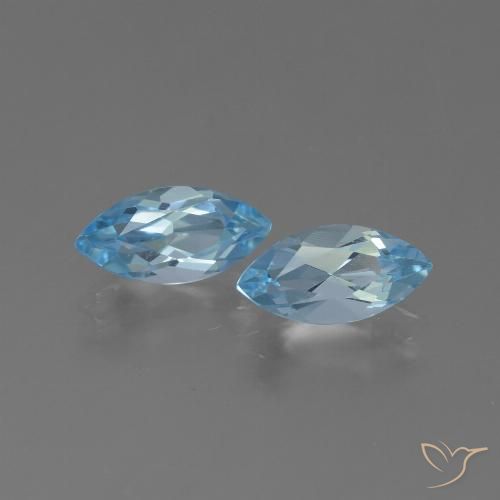 2.71ctw Natural Azul Cielo Topacio, Marquesa, VVS-VS