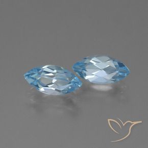Gemas de Topacio Azul Cielo natural de 2.71 ct, Marquesa, VVS-VS