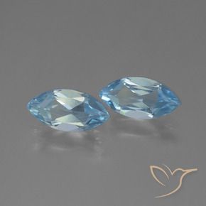 Gemas de Topacio Azul Cielo natural de 2.49 ct, Marquesa, VVS-VS