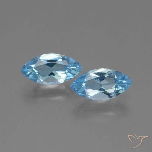 2.55ctw Natural Azul Cielo Topacio, Marquesa, VVS-VS