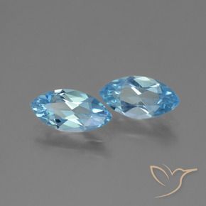 Gemas de Topacio Azul Cielo natural de 2.55 ct, Marquesa, VVS-VS