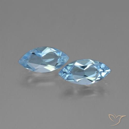 2.12ctw Natural Azul Cielo Topacio, Marquesa, VVS-VS