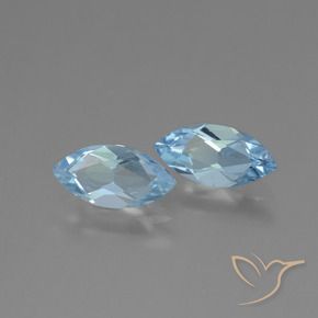 Gemas de Topacio Azul Cielo natural de 2.12 ct, Marquesa, VVS-VS