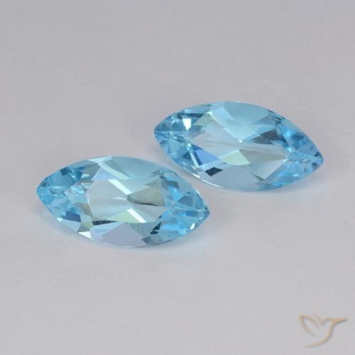 Gemas de Topacio Azul Cielo natural de 2.51 ct, Marquesa, VVS-VS