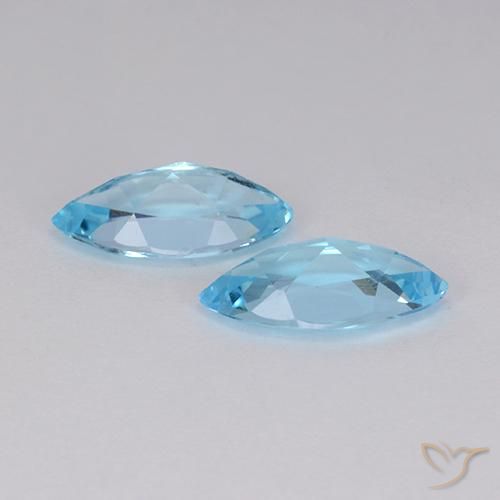 Gemas de Topacio Azul Cielo natural de 2.51 ct, Marquesa, VVS-VS